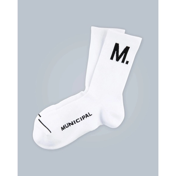 M. CREW SOCKS Lot Of 2 Black And White Municipal Socks OSFM NWT - Picture 3 of 3